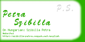 petra szibilla business card